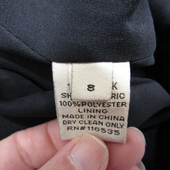 NEW LELA ROSE Women's Silk Ruffle Blouse Brown/Black Size 8 - Picture 10 of 12